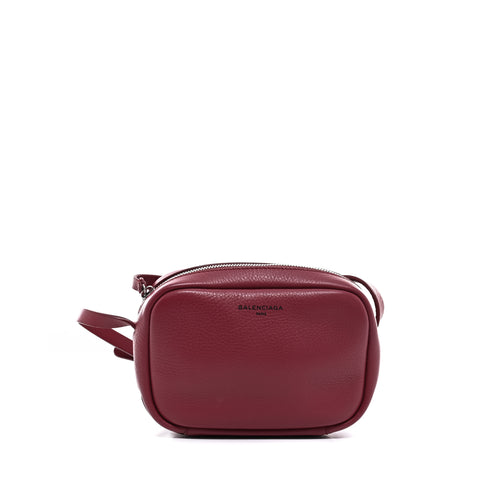 Sac Bandoulière Camera Balenciaga Cuir Bordeaux - Balenciaga