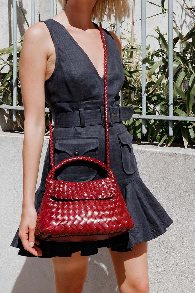 Sac Bandoulière Jacky Mini - Bordeaux