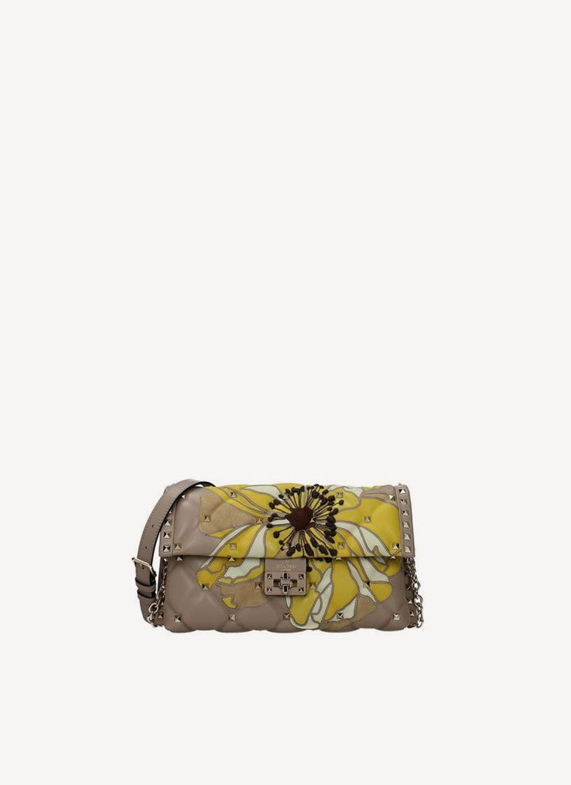 Valentino Garavani - Sac Bandoulière Fleur Jaune - Yellow - Femme