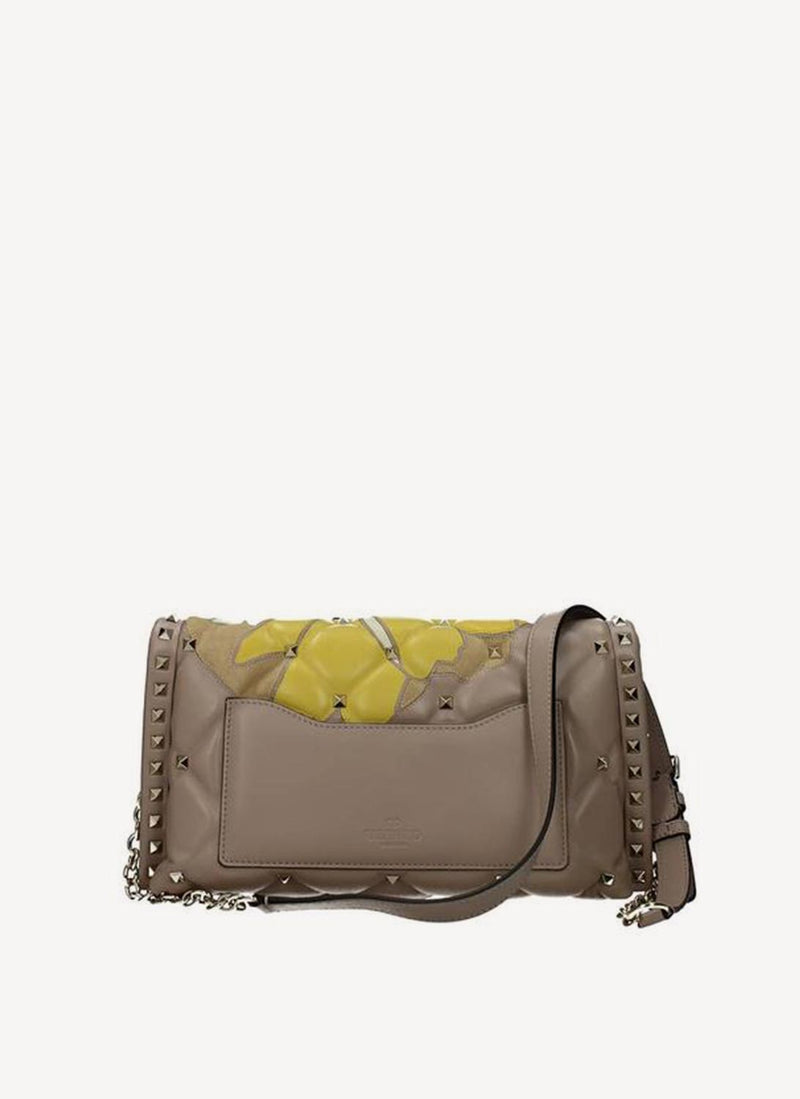 Valentino Garavani - Sac Bandoulière Fleur Jaune - Yellow - Femme