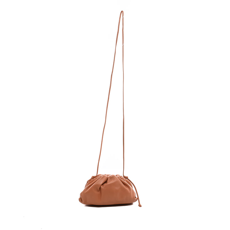 Sac Bandoulière Mini Pouch Bottega Veneta Cuir D'Agneau Souple Camel - Bottega Veneta