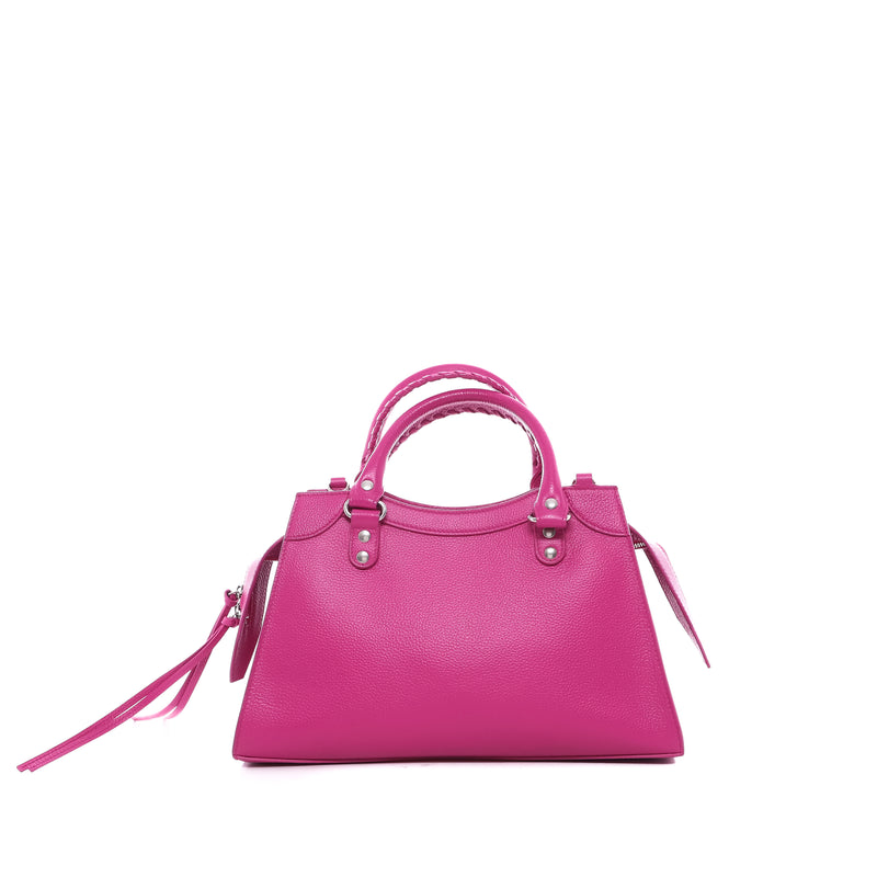 Sac Bandoulière Néo Classic Mm Balenciaga Cuir Grainé Framboise - Balenciaga