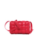 Sac Bandoulière Padded Cassette Bottega Veneta Cuir D'Agneau Souple Intreccio Rouge - Bottega Veneta