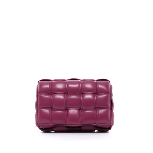 Sac Bandoulière Padded Cassette Bottega Veneta Cuir D'Agneau Souple Intreccio Magenta - Bottega Veneta