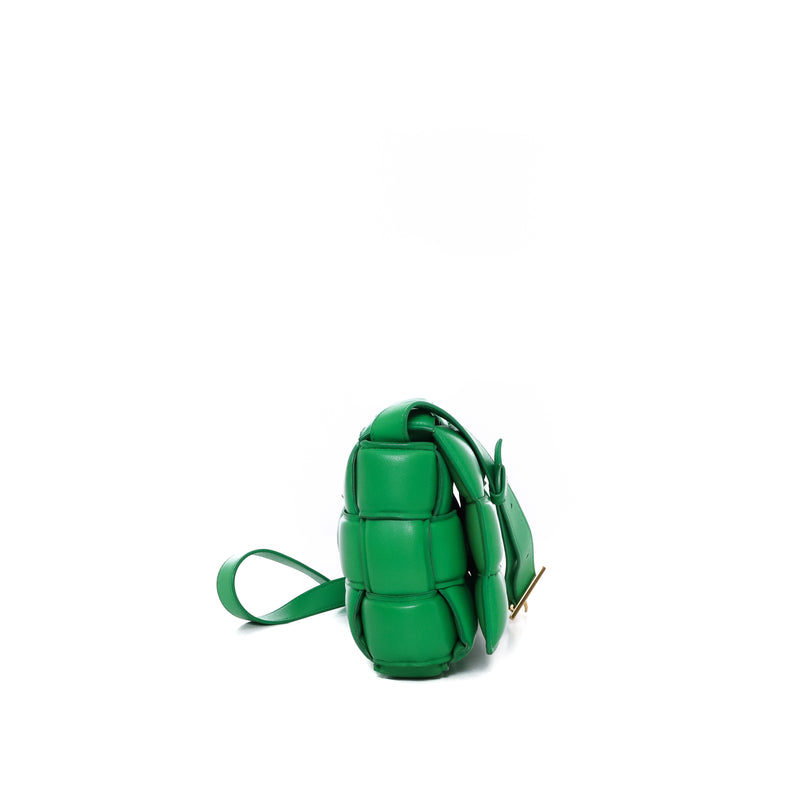 Sac Bandoulière Padded Cassette Bottega Veneta Cuir D'Agneau Souple Intreccio Matelassé Vert - Bottega Veneta