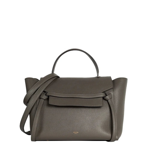 sac de seconde main belt celine en cuir gris  face