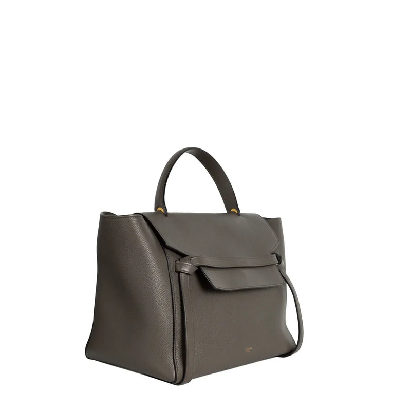 sac de seconde main belt celine en cuir gris  côté