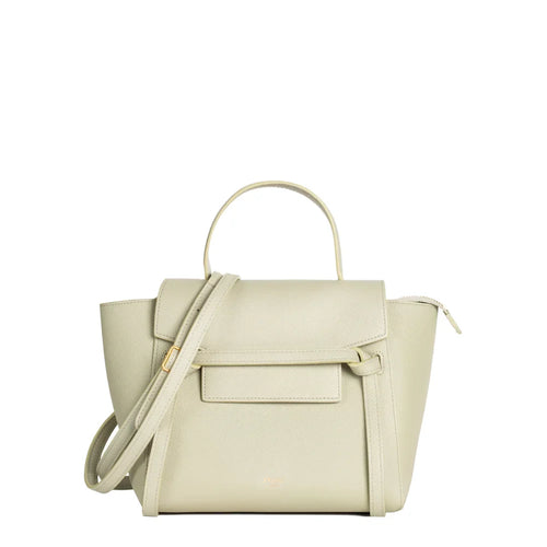 sac de seconde main belt celine en cuir vert face