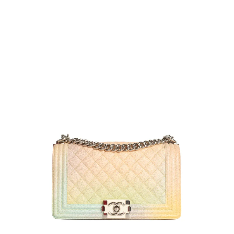 sac de seconde main boy chanel  en cuir multicolore  face