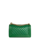 sac de seconde main boy chanel  en cuir vert dos