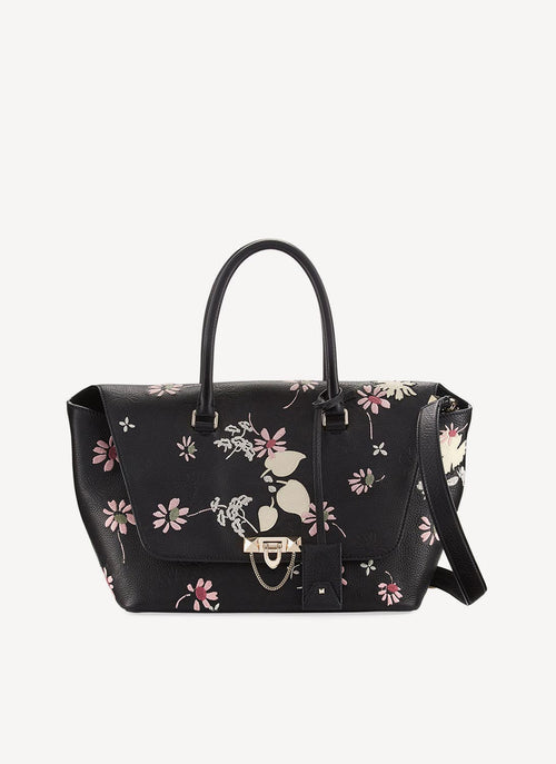 Valentino Garavani - Sac Cabas Imprimé Fleuri - Black - Femme