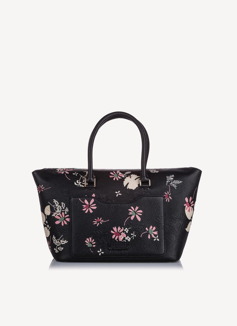 Valentino Garavani - Sac Cabas Imprimé Fleuri - Black - Femme