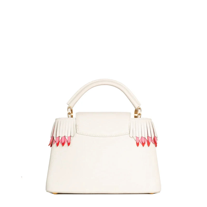 sac de seconde main capucines  louis vuitton  en cuir blanc dos