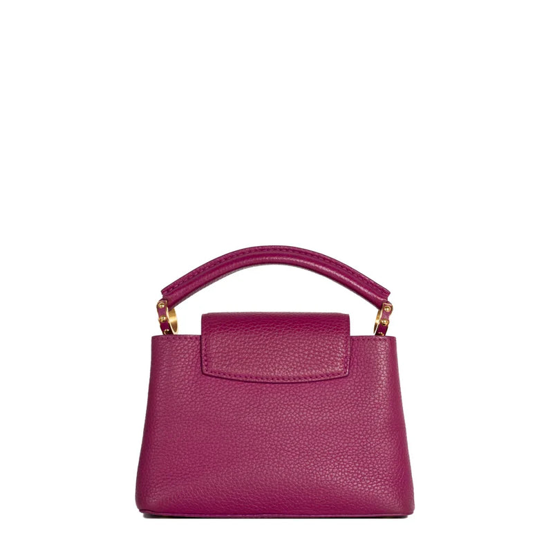 sac de seconde main capucines  louis vuitton  en cuir violet dos