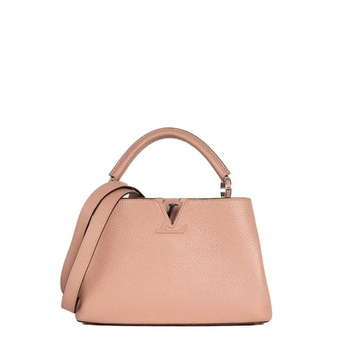 sac de seconde main capucines louis vuitton en cuir rose  face