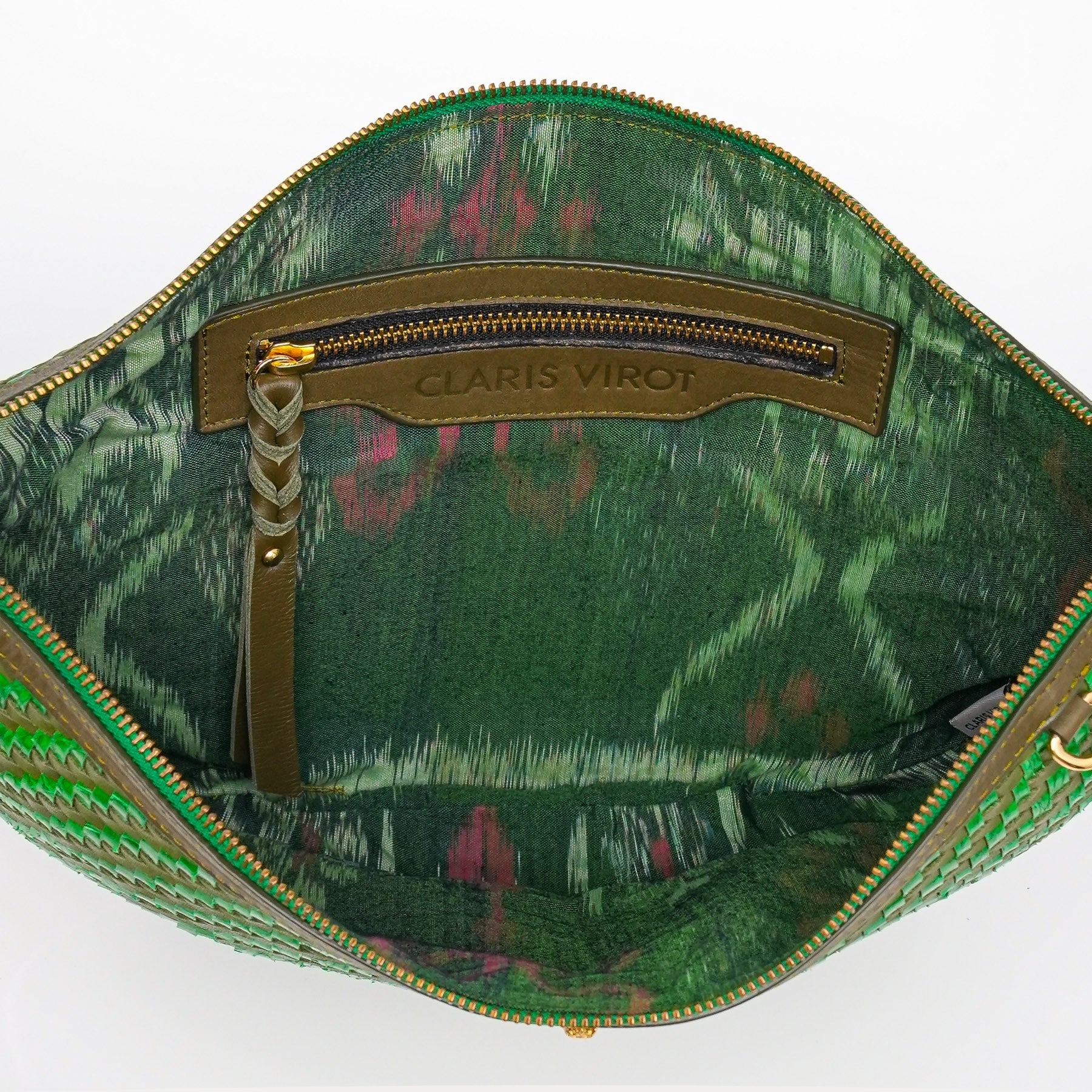 Sac Chris Cuir Tressé Romarin