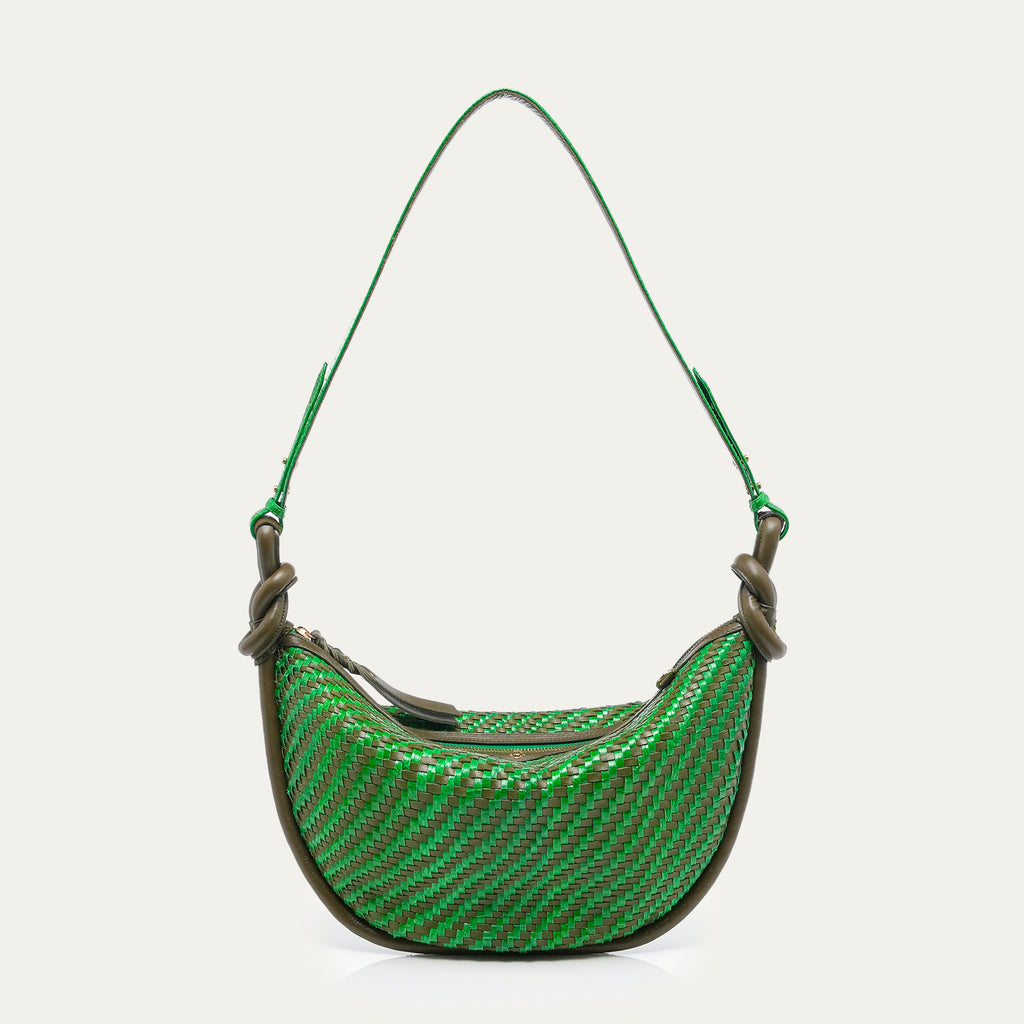 Sac Chris Cuir Tressé Romarin