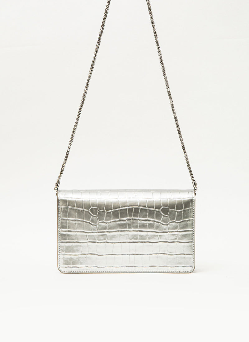 Coccinelle - Sac Clutch Florence Croco - Silver - Femme