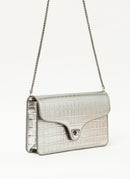 Coccinelle - Sac Clutch Florence Croco - Silver - Femme