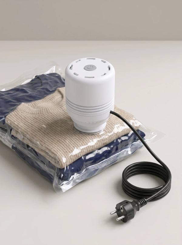 Vacuum Travel Storage Set: 8 Compression Bags + Electric Pump