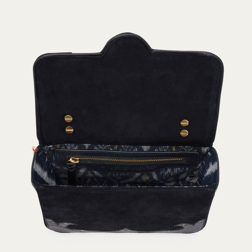 Sac Cuir Ava Medium Patchwork noir
