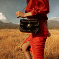 Sac Cuir Ava Medium Patchwork noir