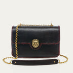 Sac Cuir Big Ava Brodé Brun