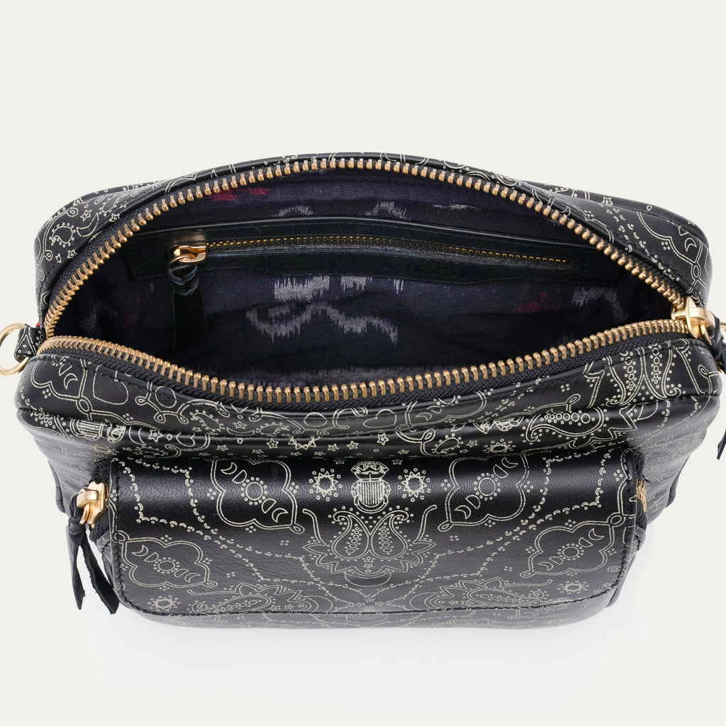 Sac Cuir Big Charly Nappa Noir Imprimé Bandana
