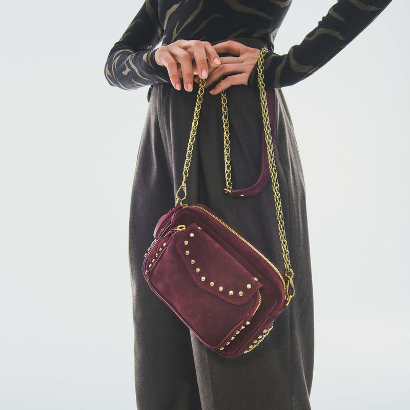 Charly Violet Leather Bag Cloute