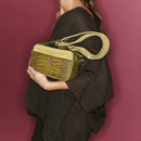 Bag Leather Embossed Croco Lily Khaki