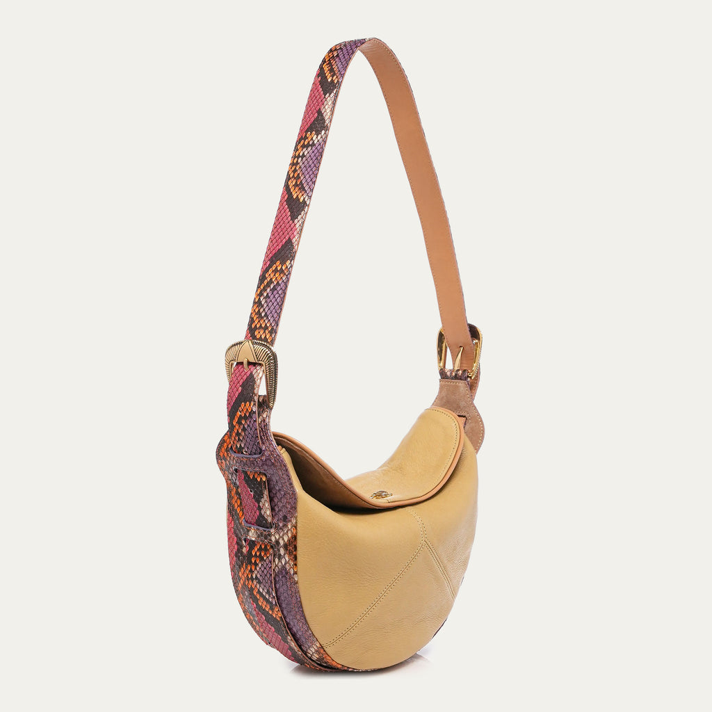 Estelle Cuir Off White et Python Rosavande