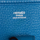 sac de seconde main evelyne  hermès en cuir bleu label