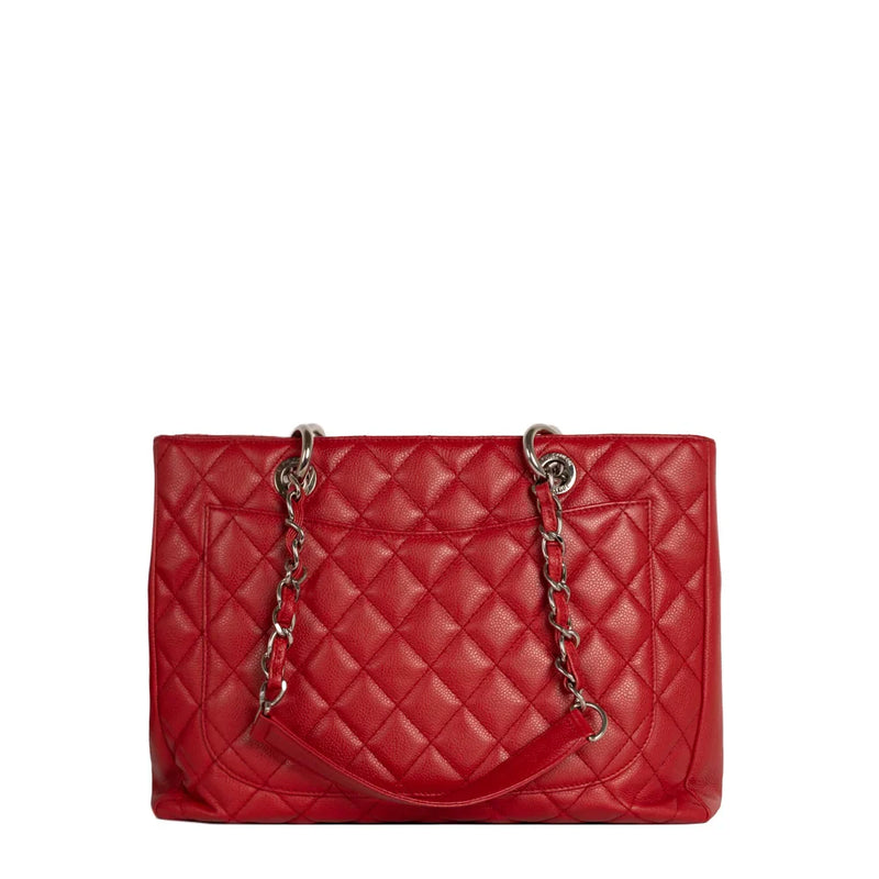 sac de seconde main gst chanel en cuir rouge dos