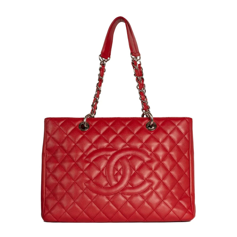 sac de seconde main gst chanel en cuir rouge anse