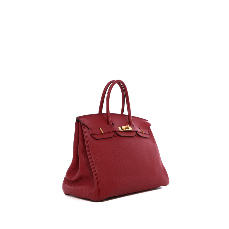 Sac À Main Birkin 35 Retourné Hermès Togo Rouge - Hermès