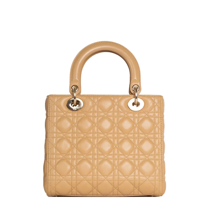 sac de seconde main lady dior  dior  en cuir rose dos