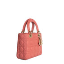 sac de seconde main lady dior  dior  en cuir rose côté