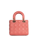 sac de seconde main lady dior  dior  en cuir rose dos