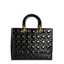 sac de seconde main lady dior en cuir verni noir dos