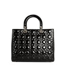 sac de seconde main lady  dior en cuir verni noir dos