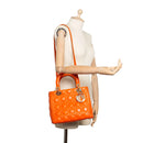 sac de seconde main lady dior  dior  en cuir orange  porté 1