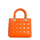 sac de seconde main lady dior   en cuir orange  dos