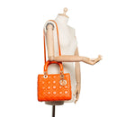 sac de seconde main lady dior   en cuir orange  porté 1