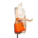 sac de seconde main lady dior   en cuir orange  porté 2