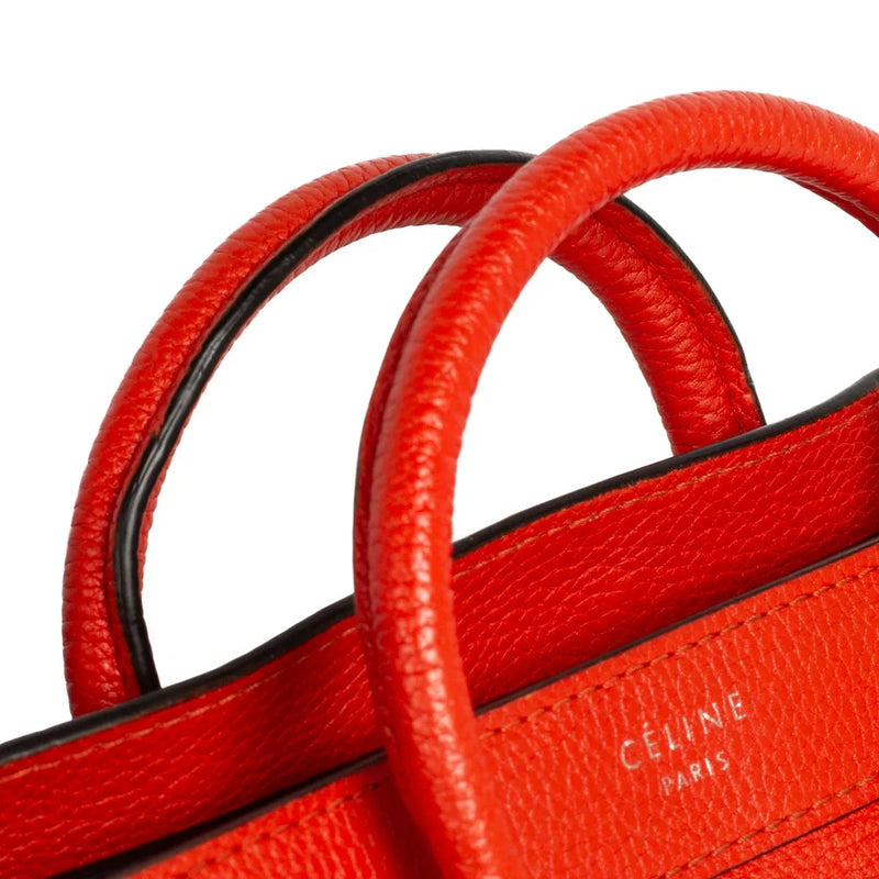 sac de seconde main luggage céline  en cuir rouge défaut 1