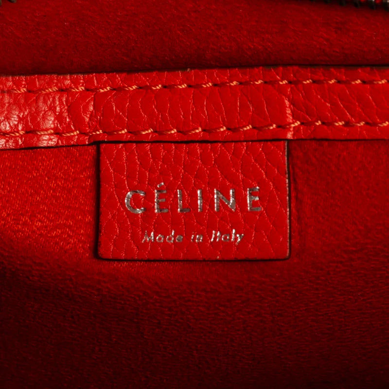 sac de seconde main luggage céline  en cuir rouge label