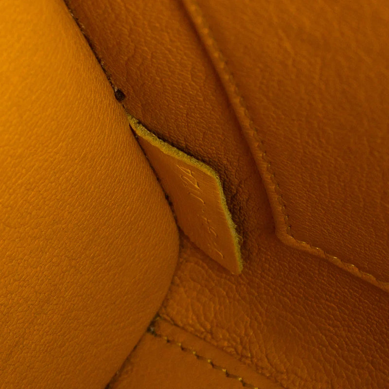 sac de seconde main luggage céline  en cuir jaune numéro de série