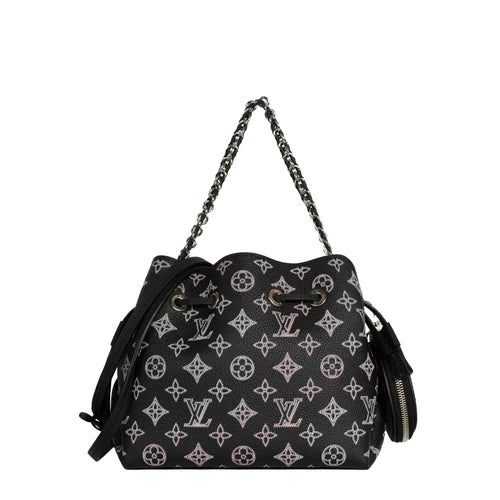 sac de seconde main mahina louis vuitton  en cuir noir face