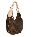 sac de seconde main mamma baguette fendi  en toile marron côté