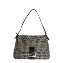 sac de seconde main mamma baguette fendi  en toile monogramme bleu face